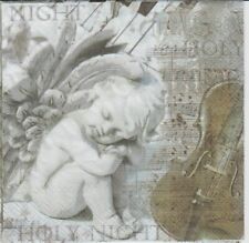 3 Servietten ~ Träumender Engel mit Musik Silent Night Angel Weihnachten