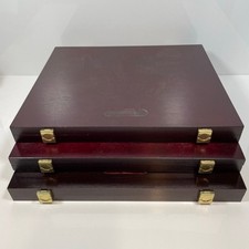 3 x Münzkassette Münzenbox Schatulle Münzen Aufbewahrung Holzkassette für 12 Mün