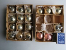 18 Glaskugeln Weihnachtsbaumkugeln silber gefroren 1930er Jahre, Durchm. 4 cm