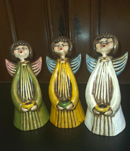 3er set keramik engel figuren - set,