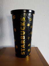 Starbucks Becher schwarz gold Thermobecher Tumbler Edelstahl To go Becher