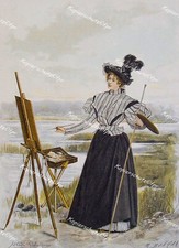 Painter artist painting woman