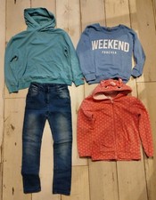 Kleiderpaket Mädchen Fleece-Jacke Einhorn Kapuze Sweater Jeans Hoodie 128 Levis