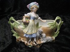 Jardiniere Blumenbehälter Pflanzschale Blumenvase Blumenübertopf Figur Gärtnerin