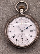 VINTAGE ECHTSILBER CHRONOGRAPH TASCHENUHR HANDAUFZUG 935 SILBER SAMMLER WW1