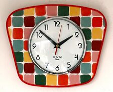 NEU 27cm lebendige moderne Wanduhr - Handarbeit Mid Century Vintage Holz Formica