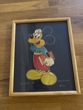 Disney Bild Mickey Mouse Micky Maus Wandbild mit Rahmen Mexico Kunst m Unterschr