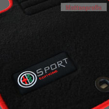 Velours Fußmatten Logo Edition für Alfa Romeo Spider 916 S ab Bj.1995 - 2005 rot