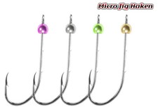 Micro Jig Haken, Ultralight Haken, Forellenhaken, Angelhaken, Gummiköder, 
