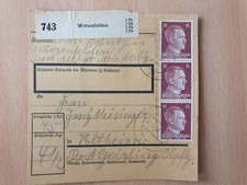 Beleg Paketkarte Wiesenfelden Niederbayern