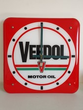 Veedol Motor OIL Leuchtreklame Uhr Benzin Werkstatt Boos Hahn Pyro Email 1950