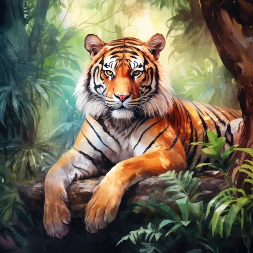 Wandbild tiger dschungel - wandbild,