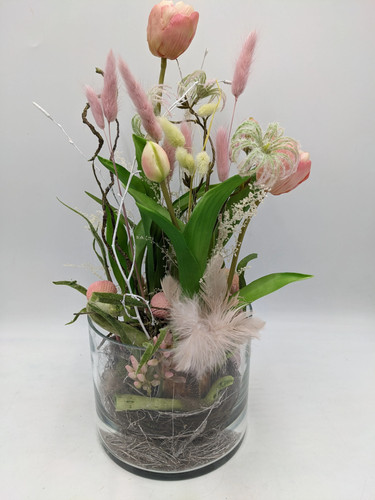 Frühlingsgesteck tulpen vase - frühlingsgesteck,