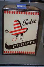 Pedro Bohnenkaffee alter Kaffeeschrank Blechdose