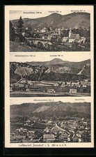 Jonsdorf i. S., Ortspartie mit Kirche und Berglandschaft, Ansichtskarte 1921 