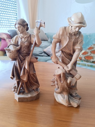 Bauernpaar aus holz - -, 24cm