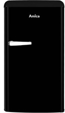Amica KSR 361 105 S Retro Kühlschrank mit Gefrierfach, 48 cm breit, 83 L, schwar