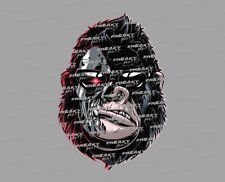 Cyborg Gorilla Aufkleber Bike Sticker Affe Monkey Moto MC Tablet Laptop Tuning