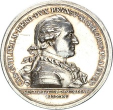 Braunschweig-Wolfenbüttel Fürstentum Karl Wilhelm Ferdinand Medaille 1787 Wieder