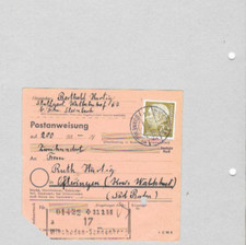 Bund  191 als Einzelfrankatur auf Postanweisung aus Wiesbaden- Sonnenburg