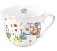 Tasse, Porzellantasse HÜHNERBANDE 11,5cm 0,4l Grätz Verlag | Hahn, Huhn
