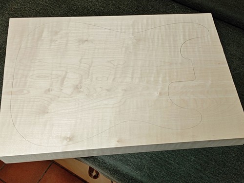 Flamed maple body blank - flamed,