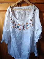 Bluse Tunika s.Oliver Triangle Damen Weiß Stickmuster Gr 48 50