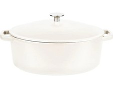 GSW Gusseisen Kochtopf Schmortopf 30 x 24 cm Induktion Spülmaschinenfest weiß