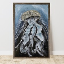 Wandbild Qualle Gold Hochzeit Geschenk Idee Wandkunst Schlafzimmer Wanddeko Gold