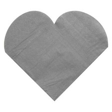  Servietten Herz - silber (20