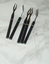 5 Cocktail Gabeln schwarz