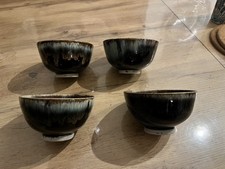 4 Vintage Asiatische Keramik Schalen Mashiko Style Japan Signatur