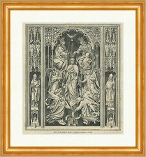Altar in der Frauenkirche zu München Schnitzerei Knabl Holzstich E 26689 Gerahmt