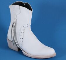 G Westernstiefelette Cowboystiefel Catalan Style Western Leder Fransen weiß 40