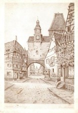 Rothenburg Tauber Roederbogen Kuenstlerkarte Fritz Hartmann