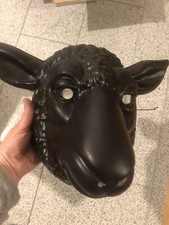 Schafmaske Larve Schaf Fasching Karneval Lamm Tiermaske Schafskopf schwarz
