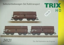 1:87 HO TRIX 24121 Selbstentladewagen-Set Kalktransport Typ Fad der ÖBB Neu OVP