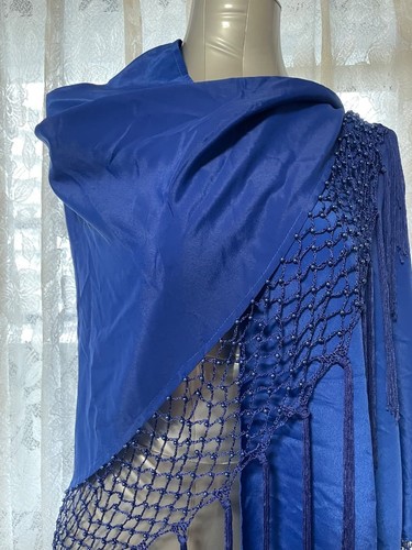 Flamenco blue manton - blue, with