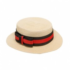 Hut "Kreissäge"  Strohhut mit rot-schwarzem Band Beachparty Sommerfest Fasching 