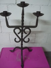 Kerzenleuchter - 3-arm  Kerzenständer 38,0 cm groß - Eisen Leuchter Handarbeit