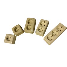 Standart Retro Steckdosen Aufputz Kompletteinsatz 1-fach/2-Fach/3-fach nach Wahl