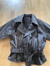 Echt-Leder Jacke Bikerjacke Gr. 38 mit Gürtel Antik-Braun Damenjacke Neu