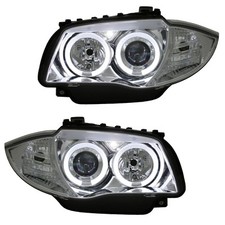 Scheinwerfer Angel Eyes für BMW E81 E82 E87 E88 Bj. 2004-2011 Chrom