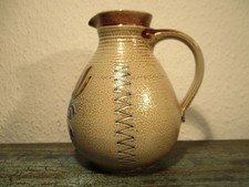 rustikale Vintage Steinzeug Kanne Westerwald Salzglasur 16 cm Deko Krug