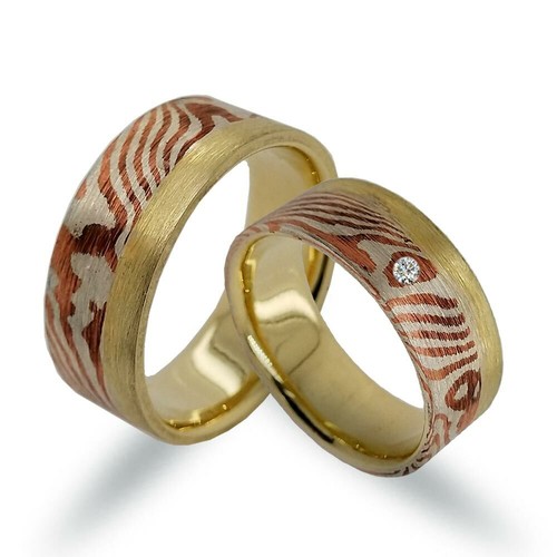 Mokume gane trauringe - mokume,