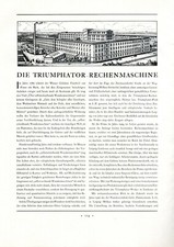 Triumphator Rechenmaschine XL Reklame 1923 Leipzig Mölkau Werbung