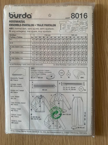 Schnittmuster burda 8016 - burda,
