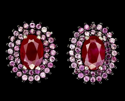 Rubin ohrringe mit - rubin-ohrringe, rosa