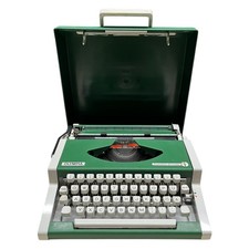 Olympia Traveller de Luxe Schreibmaschine Reise 1970 Grün Inkl Koffer Vintage