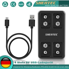 4 Slot 9 Volt Akku Ladegerät